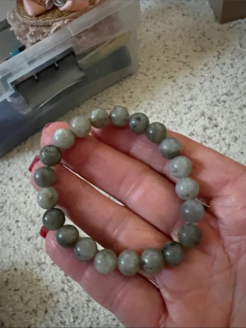 Green Beaded Stretch Bracelet - Women Jewelry